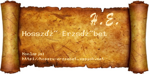 Hosszú Erzsébet névjegykártya