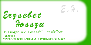 erzsebet hosszu business card